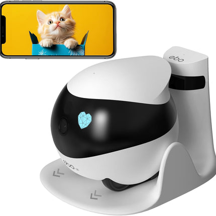 Enabot EBO SE FamilyBot Home Camera Robot: 1080P Movable Pet Camera Indoor, Battery-Operated, Auto-Recharge, Night Vision, 2-Way Talk, Local Storage, APP Control