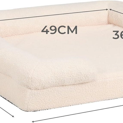Tedi’s Orthopedic Dog Calming Bed for Medium Dogs,Memory Foam Cat Beds with Pillow & Portable Handle