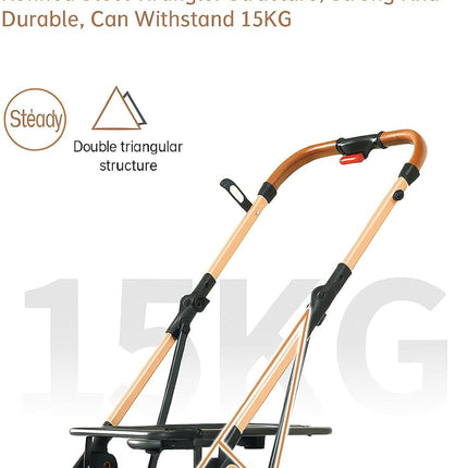 Folding Dog Stroller for Pet Travel – Lightweight 4-Wheel Suspension Pet Pram with Safety Belt, Detachable Carrier & Removable Storage Baske