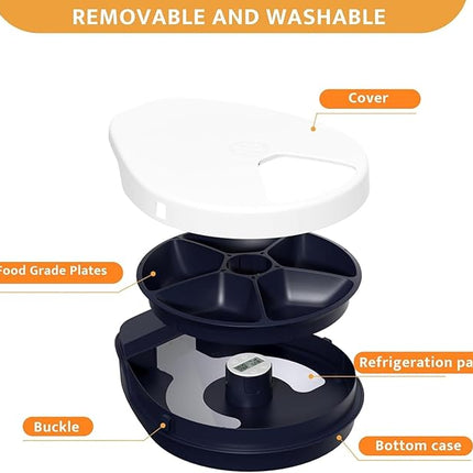 Automatic Cat Feeder Wet Food with Cooling, Semiconductor Refrigeration Technology, Timing Function Automatic Cat Feeder
