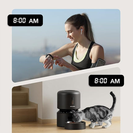 PETLIBRO Automatic Cat Feeder – 3L Programmable Pet Food Dispenser with Airtight Storage, Timed Portion Control, Voice Meal Call & Dual Power Supply, Clog-Free Healthy Feeding for Cats & Small Dogs