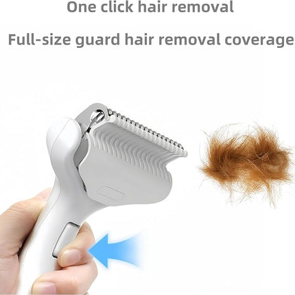 Undercoat Rake for Dogs & Cats, 3-in-1 Skin-Friendly Pet Fur Brush with One-Click Self-Clean Button