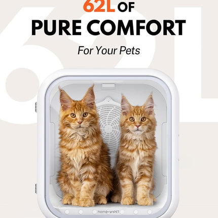 62L Cat Dryer Box Pet Dryer, 360° Efficient Automatic (white)