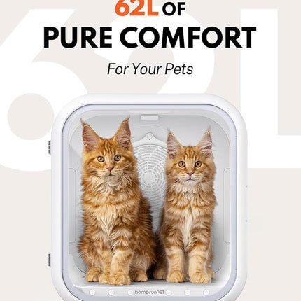 62L Dog Dryer Box, 360° Efficient Automatic and Quiet Cat Pet Dryer Box with Smart Temperature Control, Ideal for Cats and Medium Dogs (white)