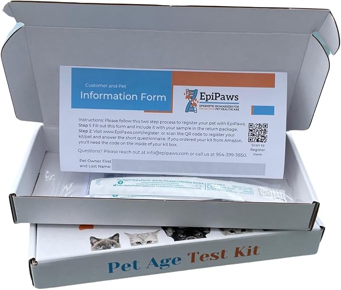Cat Age Test - At-Home DNA Methylation Test to Estimate Your Cat’s Age, Mouth Swab Kit for Rescue & Shelter Cats, Includes Estimated Birthday, Life Stage & Health Insights