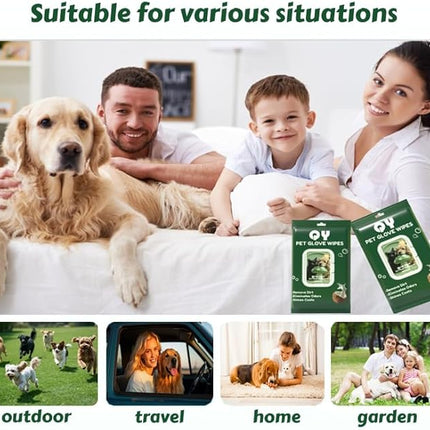 Pet Washing Glove Wipes with Lid | Extra Thick Grooming Gloves for Dog & Cat | 10PCS