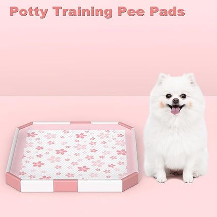 MIZOK Puppy Pads Pink 22x22in, (50 Count)