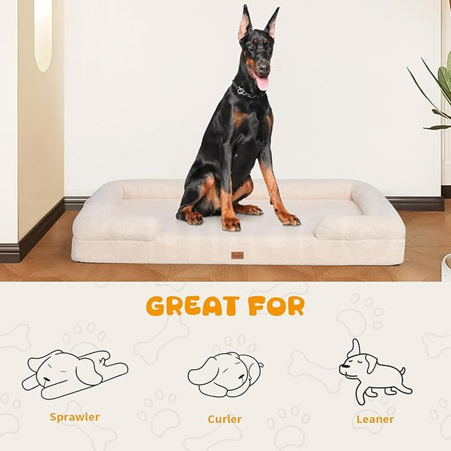 Tedi’s Orthopedic Dog Calming Bed for Medium Dogs,Memory Foam Cat Beds with Pillow & Portable Handle