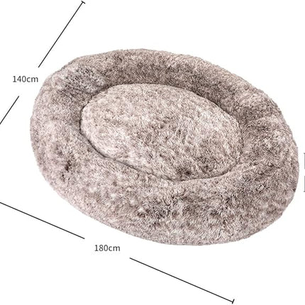 TheNapBed 1.8m Human Size Pet Bed Fluffy Calming Washing Napping Mattress Brown