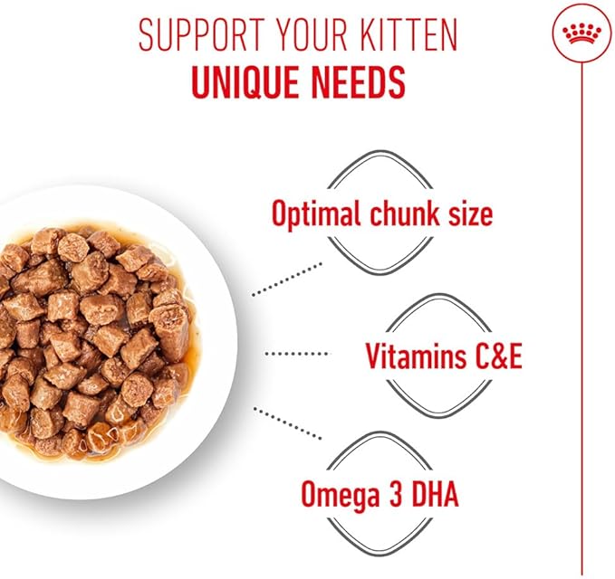 Royal Canin Kitten Chunks in Gravy Pouches Wet Cat Food 85 GMS 12 Pack