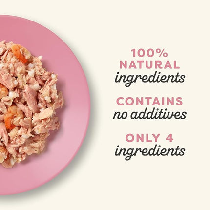 Applaws 100% Natural Wet Cat Food Tuna Fillet with Prawns in Broth, Limited Ingredients Pet Food 70g Tin (Pack of 24)