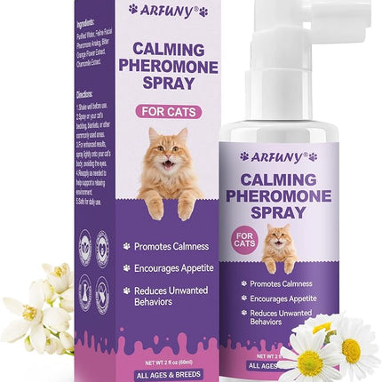 Cat Calming Spray with Pheromone, Cat Anxiety & Stress Relief, 60ML