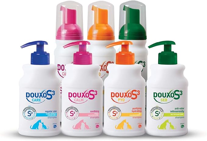 DOUXO S3 PYO Mousse | Waterless Antibacterial & Anti-Yeast Mousse For Dogs | Leave-On DOUXO S3-PYO Mousse | Chlorhexidine For Dogs | No Rinse No Bath Mousse For Dogs | Hypoallergenic Fragrance | 150ml