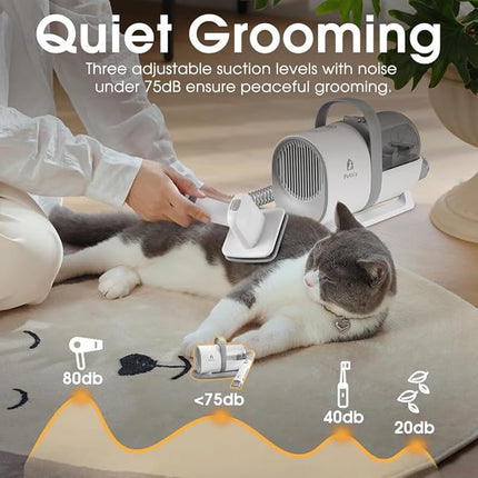 Dog Grooming Kit, 7 in 1 Pet Grooming Kit with 3 Suction Mode and 1.5L Large Dust Cup, 10000Pa