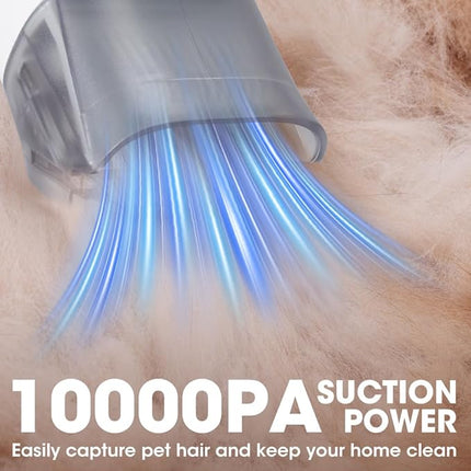 Dog Grooming Vacuum, 10000Pa Strong Pet Vacuum, 7 in 1 Dog Grooming Kit with 5 Suction Mode and 2L Large Dust Cup for Shedding Pet Hair