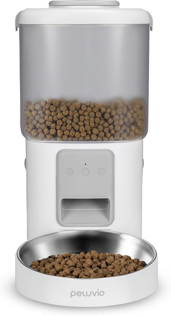 Crispy Wi-Fi Cat Feeder with App and WiFi, Portion Control and Timer, Stainless Steel Bowl, Battery Backup, 4.5L Container