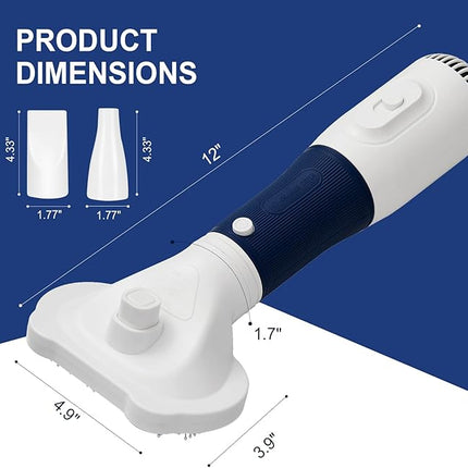 3-in-1 Pet Hair Dryer & Slicker Brush for Dogs & Cats – Portable, Quiet, Adjustable Temp, Overheat Protection Dog Hair Dryer