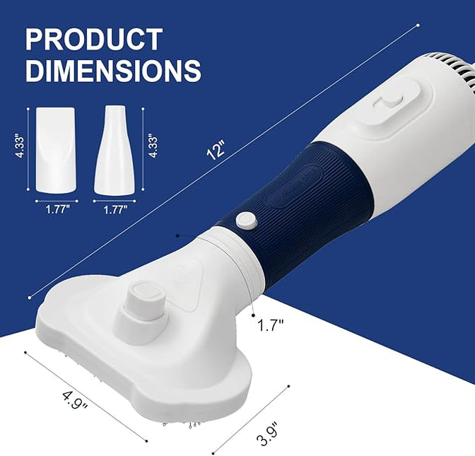 3-in-1 Pet Hair Dryer & Slicker Brush for Dogs & Cats – Portable, Quiet, Adjustable Temp, Overheat Protection Dog Hair Dryer
