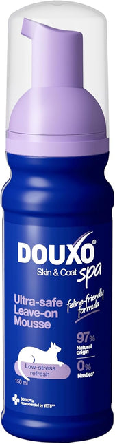 Douxo Spa Leave-on Mousse for Cats, Hypoallergenic, Skin-Friendly, 150 ml
