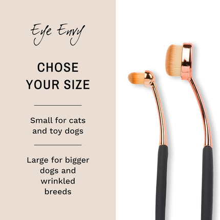 Eye Envy ProPowder Applicator Brush for Dogs and Cats | Use to Safely and Evenly Apply Tear Stain Powder | Large | Washable Superfine Fiber Hair | Long Tapered Bristles | Ergonomic Handle