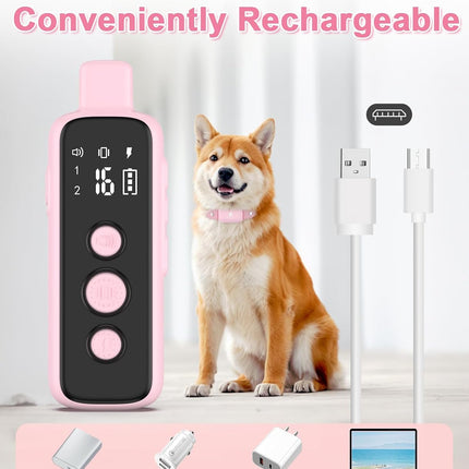 Bousnic Shock Collar for Dogs - Waterproof Rechargeable Dog Electric Training Collar with Remote for Small Medium Large Dogs with Beep(8-120 Lbs)