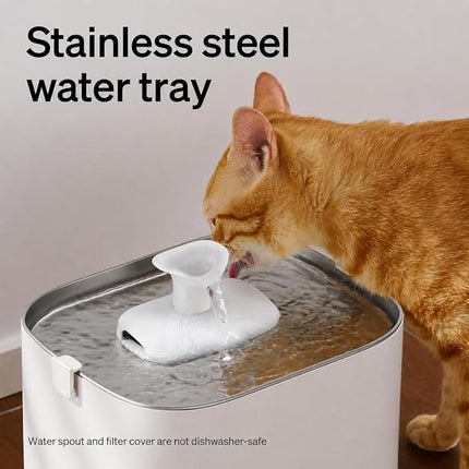 PETLIBRO Upgrade Cat Water Fountain Stainless Steel Tray, Dockstream 2 Cat Fountain Indoor, 3L/101oz 5g