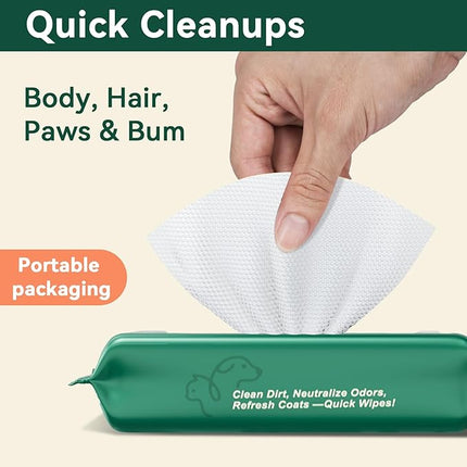 Fresh Care Happier Pets Cleaning Wipes – Unscented Grooming Wipes for Dogs & Cats
