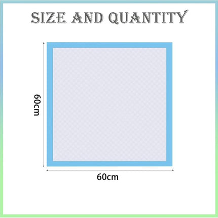 100Pcs 60x60cm Disposable Pet Training Pads, 6 Layers Large Puppy Pee Training Pads Pet Training Pee Pads Super Absorbent & Leak-Proof Piddle and Potty Pads Pee Mats for Dogs, Cats, Pet (Blue)