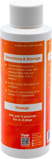 Toltrazuril 5.0% for Horses, Dogs, Cats, 120mL/4 Ounce, for Non-Food Chain Animals, Chicken