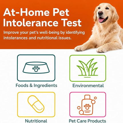 Pet Sensitivity Test Kit - Tests 1000+ Food & Environmental Intolerances - At-Home Hair Sample - Results in 48 Hours - Cats & Dogs