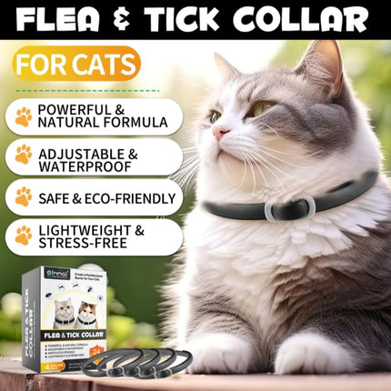 Cat Flea and Tick Collar | Flea & Tick Prevention | Pack of 4