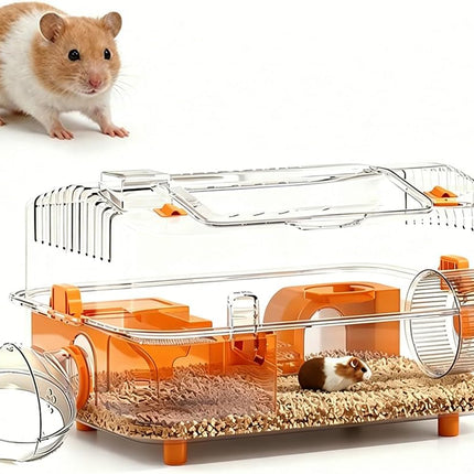 8-in-1 Dwarf Hamster Cage, No Assembly Full Transparent, Small Desktop/Breeding/Nursery Cage