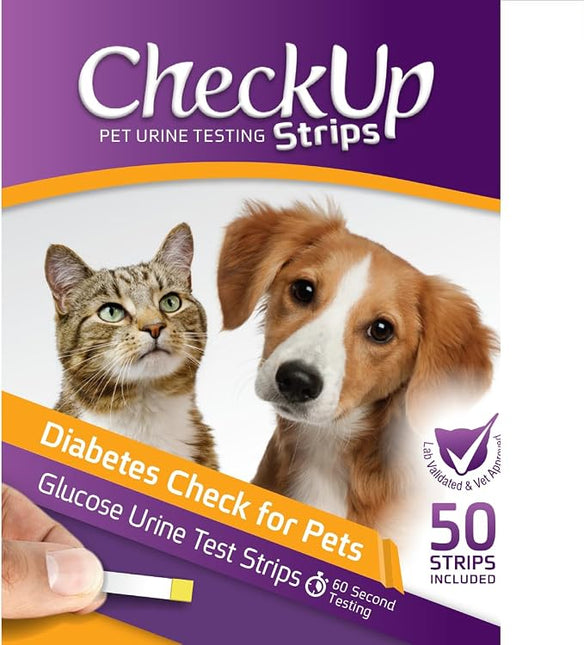 CheckUp Glucose Urine Testing Strips for Cats and Dogs - Detection of Diabetes x 50