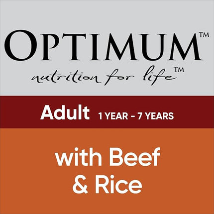 Optimum Adult Dog Wet Can Food with Beef Rice and Egg Natural, 700 g (Pack of 12)