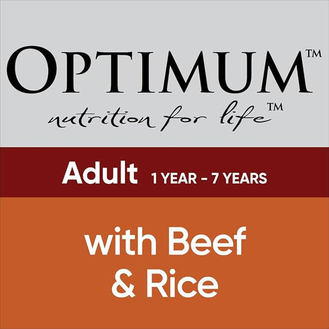 Optimum Adult Dog Wet Can Food with Beef Rice and Egg Natural, 700 g (Pack of 12)