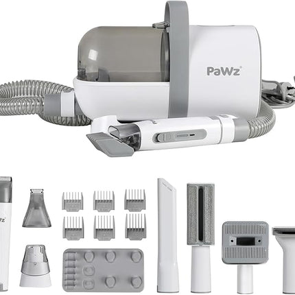 PaWz Pet Grooming Kit 3 Vacuum Levels, 7 IN 1 Electric Cordless Dog Cat Grooming Set with Paw Hair Trimmer,Cleaning Brush for Shedding,Wireless Dryer Remover Clipper,1.5L Cup, Low Nosie Pet Supplies