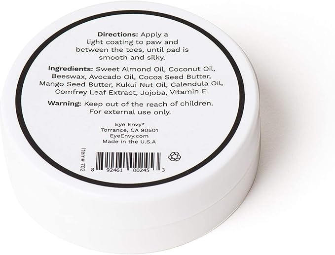 Eye Envy On The Paw Therapy Balm - Natural Dog Products, Nourish and Heal Cracked Paws, Protect Against Heat, Salt, Snow, 1.45oz