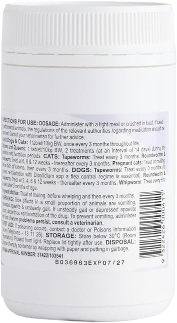 Fido’s Closasole Pet Tablets, 100 Tablets for Dogs & Cats (10kg Use)