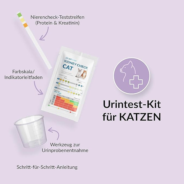 getTested Kidney Test for Cats, 10-Minute Home Urinalysis Kit, UPC Ratio Urine Test Strips for Early CKD Detection, Proteinuria, and Kidney Health Monitoring