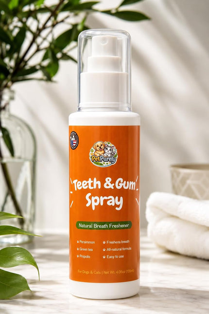 Teeth & Gum Spray for Dogs & Cats, Natural Breath Freshener,120ml