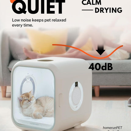 62L Cat Dryer Box Pet Dryer, 360° Efficient Automatic (white)
