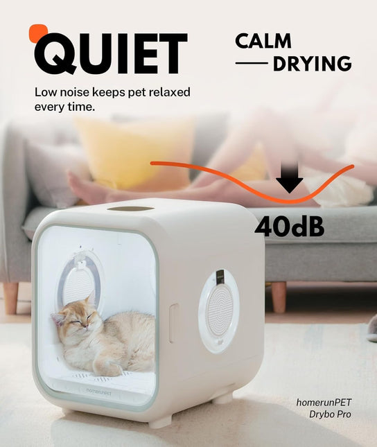 62L Cat Dryer Box Pet Dryer, 360° Efficient Automatic (white)