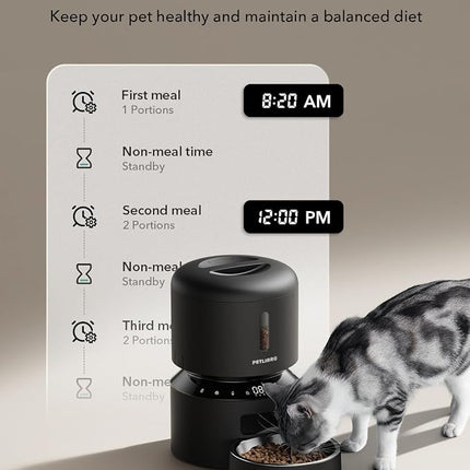 PETLIBRO Automatic Cat Feeder – 3L Programmable Pet Food Dispenser with Airtight Storage, Timed Portion Control, Voice Meal Call & Dual Power Supply, Clog-Free Healthy Feeding for Cats & Small Dogs
