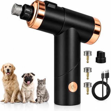 Quiet Dog and Cat Nail Grinder, LED Light, 2-Speed, Rechargeable, for Small to Large Pets