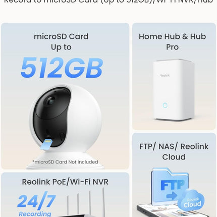 Reolink E1 Pro 3K PT Wi-Fi Indoor Camera for Baby & Pet Monitoring, Auto Tracking, 5MP Night Vision Enhanced by F1.6 Aperture, Person/Pet/Baby Crying Detection, 2.4/5GHz Wi-Fi, Two-Way Talk