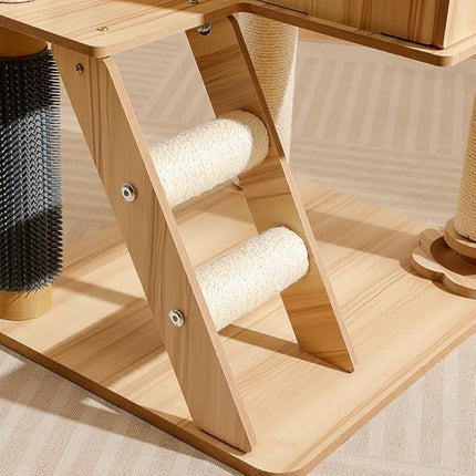 Cat Tree, Cat Tower with Scratching Post, Multi-Level Climbing Tower, Pet Condo House Furniture (135cm)