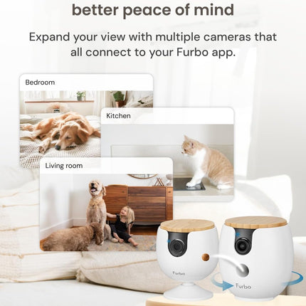Furbo [New Mini 360° Camera + Mini Cam (2-Camera Bundle Nanny Pro Subscription)