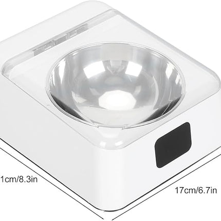 Smart Pet Feeder, Infrared Sensor Switch Cover Cat Feeder, Battery Powered Intelligent Automatic Opening Lid Dog Feeder, Pet Food Dispenser for Pet, Cat and Dog, Dishwasher Safe