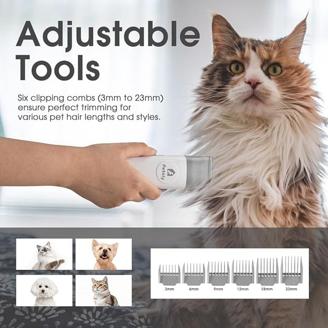 Dog Grooming Kit, 7 in 1 Pet Grooming Kit with 3 Suction Mode and 1.5L Large Dust Cup, 10000Pa