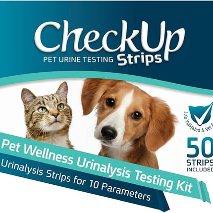 CheckUp Dog and CAT Urine Testing Strips for 10 PARAMETERS 50pk